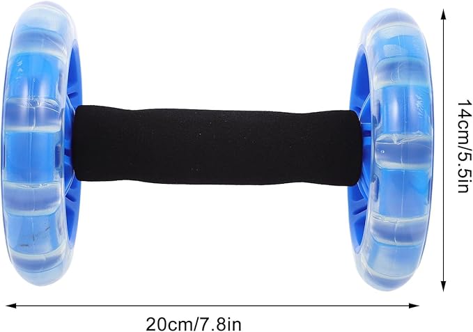 HEMOTON Twin-wheel Ab Roller Fitness Wheel Core Abdominal Training Device for Men Women Blue, Double Exercise Roller for Home Gym Weight Loss and Waist Shaping