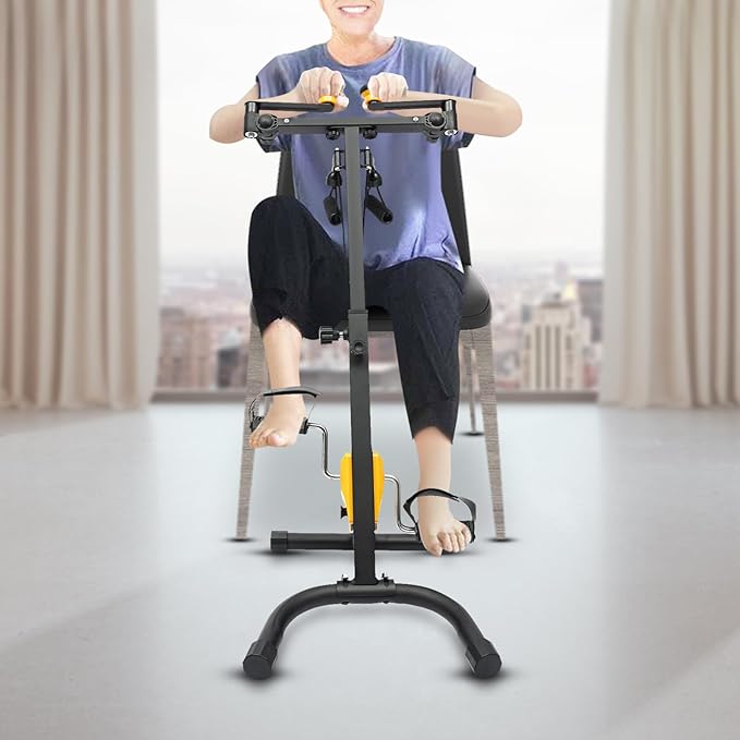 Pedal Exerciser Bike, Foldable Pedal Exerciser for Seniors, Home Pedal Exercise Bike for Total Body(Black)