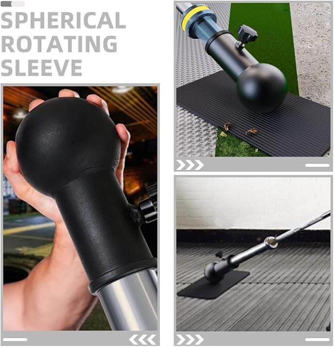 Barbell Attachment Rotating Sleeve Stand for Strength Training, Iron Material Black, Gym Equipment Part for Deadlift Row Abdominal Back Muscle Workouts