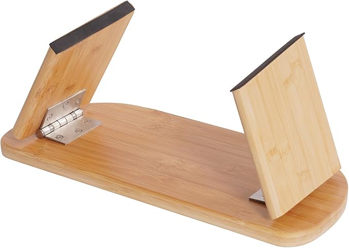 Meditation Bench Foldable & Ergonomic, Kneeling Meditation Stool with 5° Forward Tilt & 400lbs Capacity, Bamboo Meditation Stool with Detachable Velvet Cushion forYoga Prayer (Wood + Coffee)