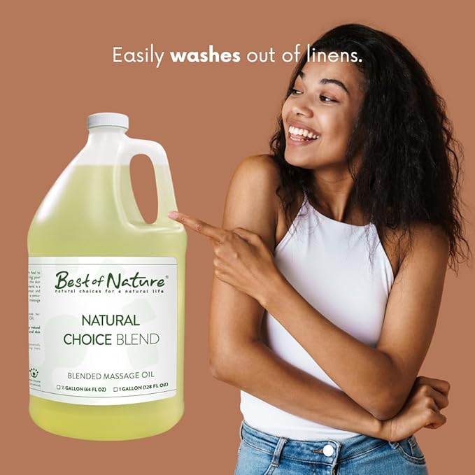 Best of Nature Natural Choice Blend Massage Oil – Professional-Grade, Lightweight & Non-Greasy Moisturizing Oil for Massage Therapy, Spa & Home Use, (8 fl oz)