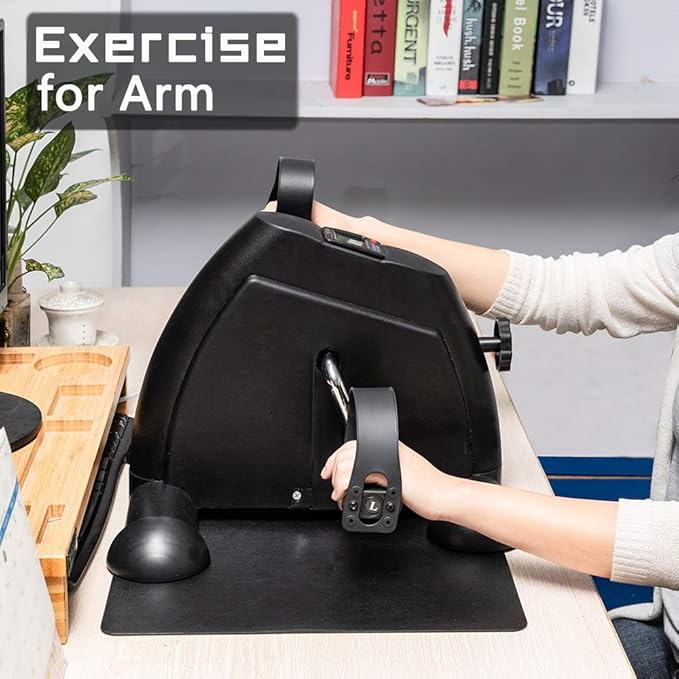 Physical Therapy Leg Exercisers Exercise Bike Under Desk Pedal Exerciser Stationary Mini Exercise Bike Black