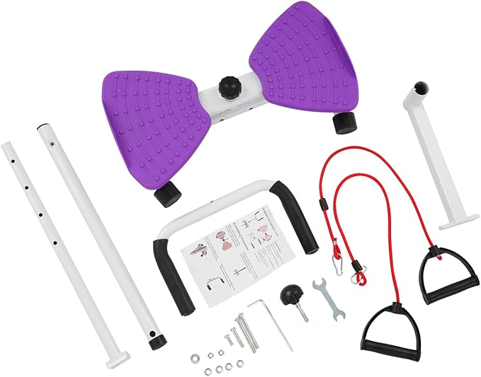 Waist Twister Machine Exercise, Adjustable Ab Twist Board Resistance Bands & Handrails, Ab Workout Machine for Home Gym, Core Strength Training Equipment with 330 lbs Weight Capacity