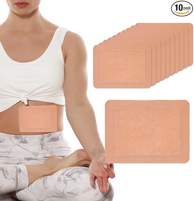 10Pcs Castor Oil Pack Wrap,No Washing Self Adhesive with High Absorbent Organic Cotton Flannel, Wellnessamz Anti Oil Leak Pack Design for Women Men Kids