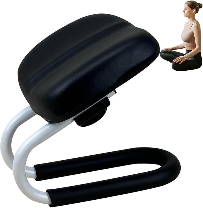 Prayer Bench for Kneeling at Home, Metal Frame Adjustable Stool Seat, Meditation Accessories, Non Slip Leg Sleeve, Portable Chair for Yoga, Studio, Home