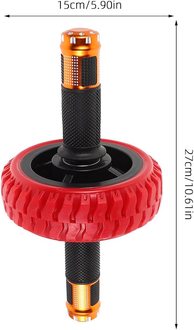 Ab Roller Wheel Core Strength Training Abdominal Exercise Roller Portable Home Gym Ab Workout Equipment with Red Compact Design for Fitness