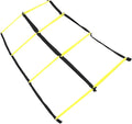 Agility Ladder for Football and Soccer Training Foldable Yellow Soft Training Ladder with 9-Square Grid for Speed and Footwork Drills for Agility and Fitness Exercises