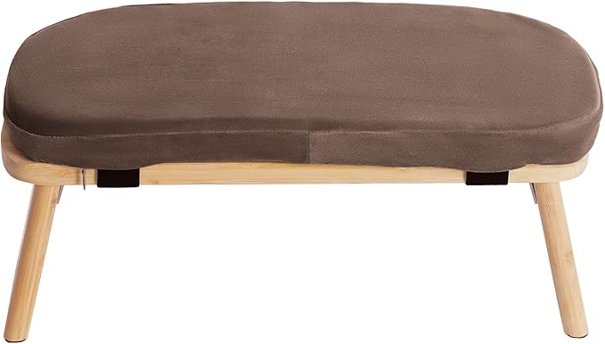Bamboo Meditation Bench,Portable Bamboo Meditation Stool with Meditation Cushion, Foldable & 5°Ergonomic Tilt Kneeling Meditation Yoga Stool-396.83lbs Max. Load Capacity (Brown)