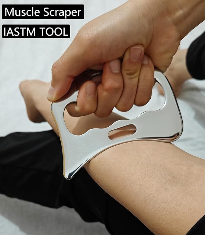 3 in 1 Professional Stainless Steel Muscle Scraper Tools Set with Case, Manual Massage Therapy Tools for Physical Recovery