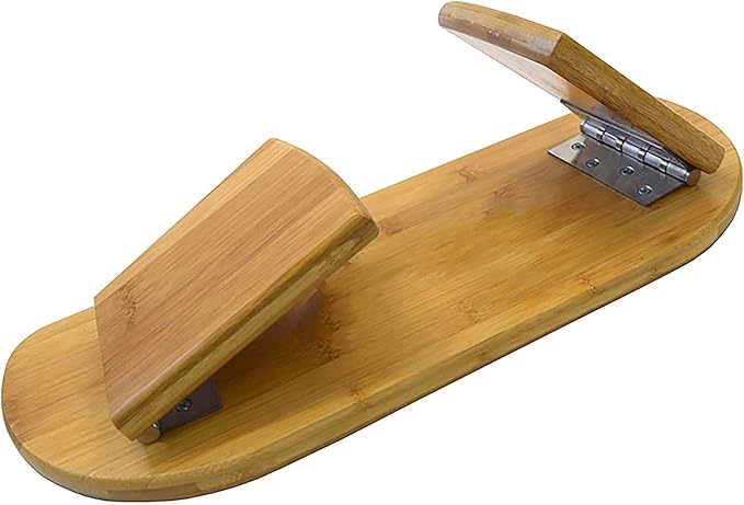Bamboo Kneeling Meditation Bench, Locking Hinges & Free Black Canvas Carry Bag, Folding Portable Design for Outdoor use & Travel