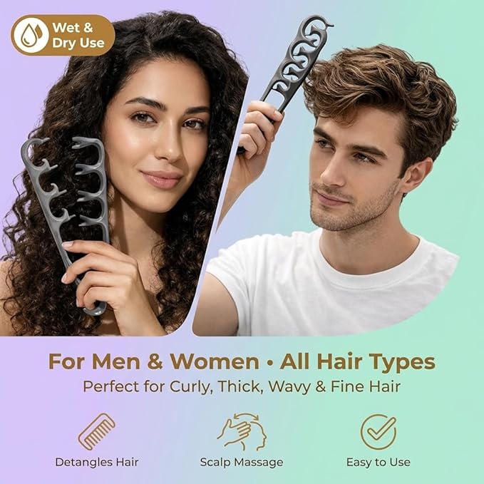 Scalp Massager for Stress Relief, 10-Finger Deep Scalp Massager, Precision-Molded High-Performance Nylon Tool for Relaxation & Natural Hair Volume, Ideal for Home, Office & Shower（Gray）