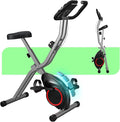 Lightweight 33LB Foldable Exercise Bike for Small Apartments, Stationary Bikes for Home Workout, Indoor Portable Cycling Bike with 16-Level Magnetic Resistance, 260LBS Capacity, 5.5 LBS Flywheel