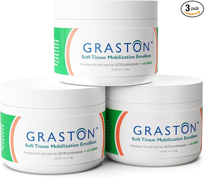 Graston Technique Arnica Soft Tissue Emollient Massage Lotion - 4oz Jar Pro-Grade Therapy Massage Cream for IASTM, Arnica Cream, Relief and Recovery, 3-Pack