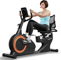 Recumbent Exercise Bike, Recumbent Bike for Home, Recumbent Stationary Bike 350LBS Weight Capacity, Magnetic Recumbent Bike with Smart APP, LCD Monitor, Heart Rate Handle