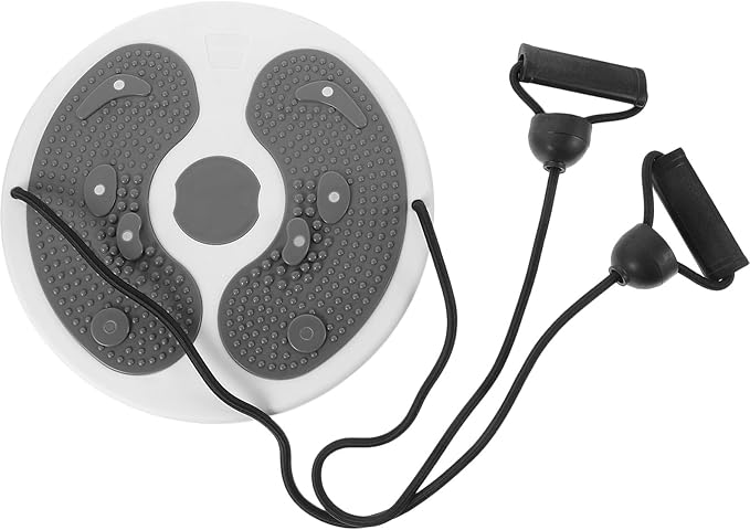 BESPORTBLE Rotating Twist Board with Rope, Plastic Fitness Twisting Plate for Household Abdominal Workout, Female Waist Massage and Balance Training Equipment