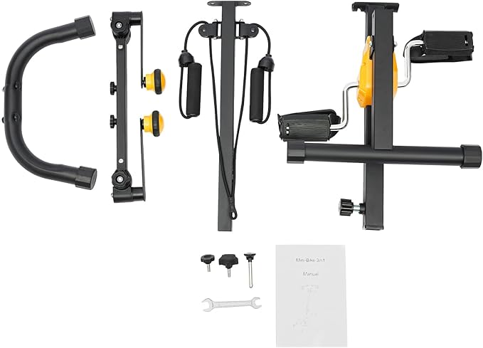 Pedal Exerciser Bike, Foldable Pedal Exerciser for Seniors, Home Pedal Exercise Bike for Total Body(Black)