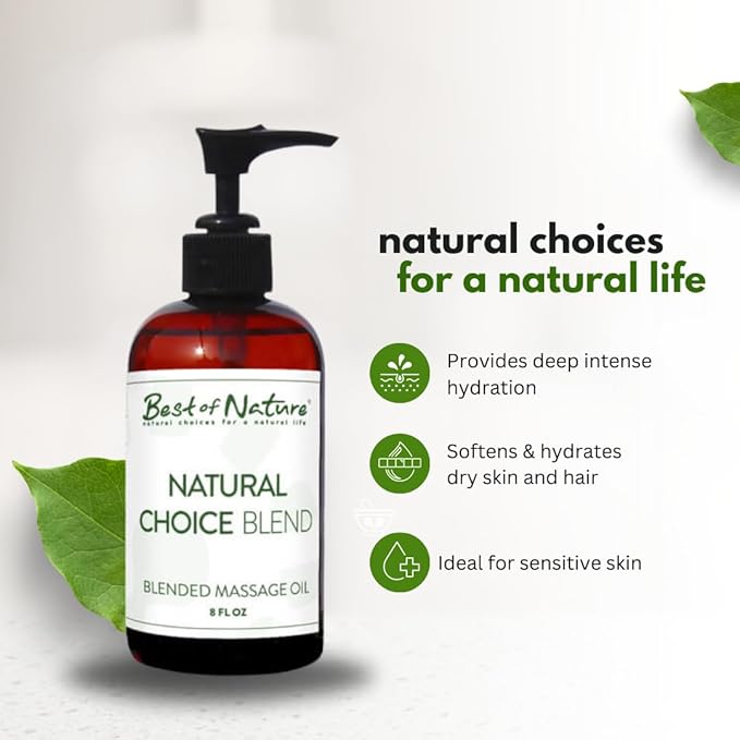 Best of Nature Natural Choice Blend Massage Oil – Professional-Grade, Lightweight & Non-Greasy Moisturizing Oil for Massage Therapy, Spa & Home Use, Gallon (128 fl oz)