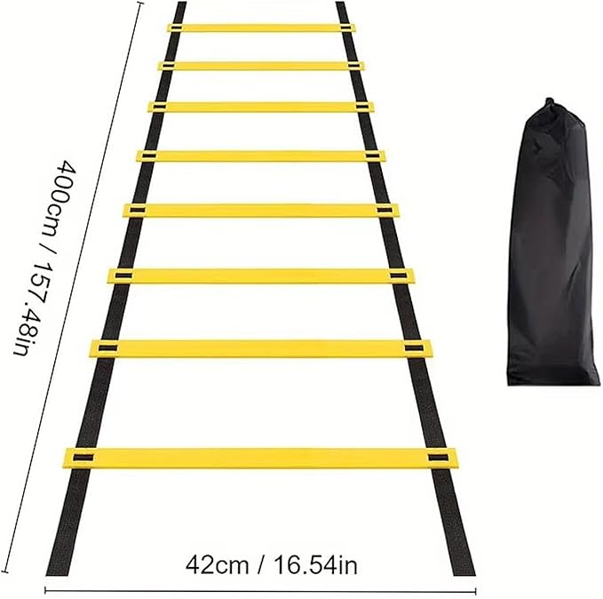 Agility Ladder Speed Ladder Fitness Feet Training Multifunction with Storage Bag Rugby Outdoor Sports Instant Set up Foldable