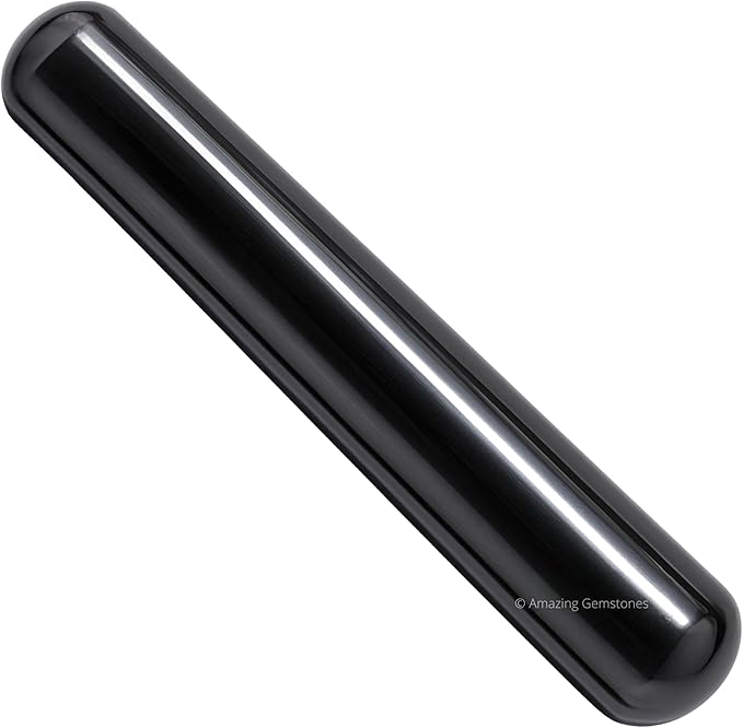 Amazing Gemstone Shungite Crystal Wand Massage Stick - Pelvic Wand Gua Sha for Adults - Crystals and Healing Stones Massage Wands for Adults Gifts (Smooth)