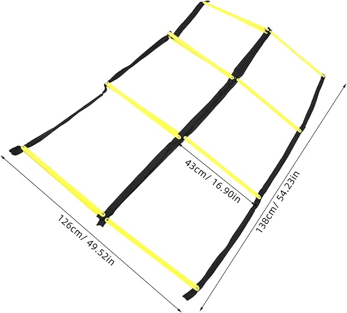 PRETYZOOM Portable Agility Ladder for Soccer Training with Ninesquare Design Material Football Workout Ladder for Speed Footwork and Versatile Team Athletic Drills