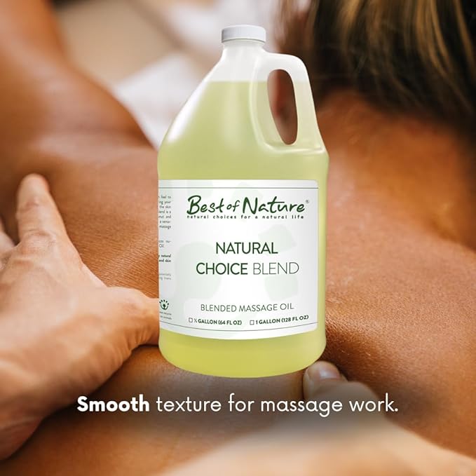 Best of Nature Natural Choice Blend Massage Oil – Professional-Grade, Lightweight & Non-Greasy Moisturizing Oil for Massage Therapy, Spa & Home Use, 5 Gallon Pail (640 fl oz)