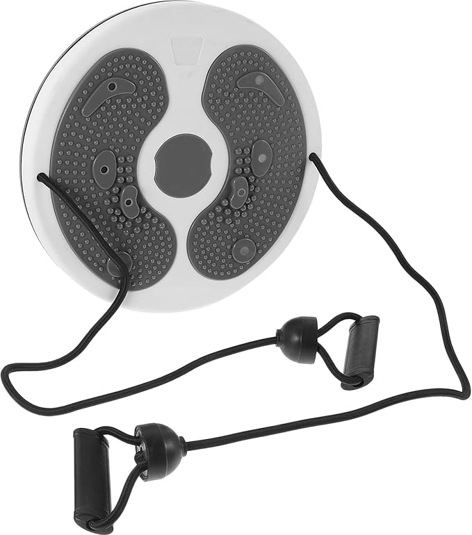 GALPADA Waist Twisting Disc with Rope Gray for Home Use, Indoor Abdominal Exerciser Board with Massage Function, Fitness Trainer for Waist Slimming and Core Strengthening