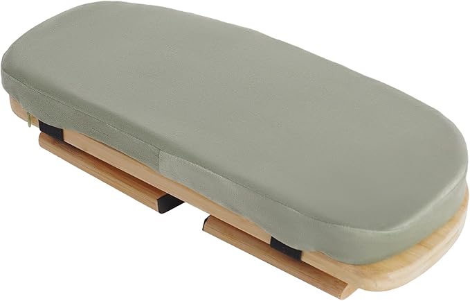 LYNICESHOP Meditation Bench,Foldable and Ergonomic Meditation Stool for Yoga and Prayer, Portable Kneeling Bench with Cushion,Comfortable Seiza and Cross-Legged Sitting (Coffee/Gray/Green) (Green)