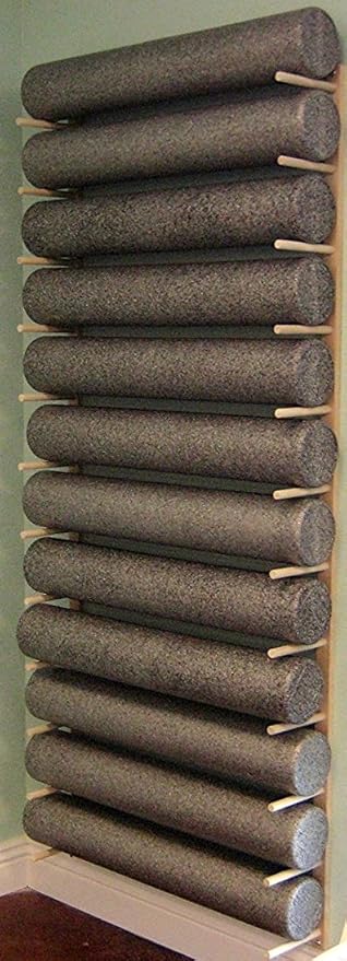 Sportify Classy Wood Foam Roller & Yoga Mat Storage Rack. Holds 4, 8, 12 etc. Sold by The Pairs and no. of Pairs You get Determines no. of mats/Rollers You Hold. Easy Wall Mount & Hardware. Black.