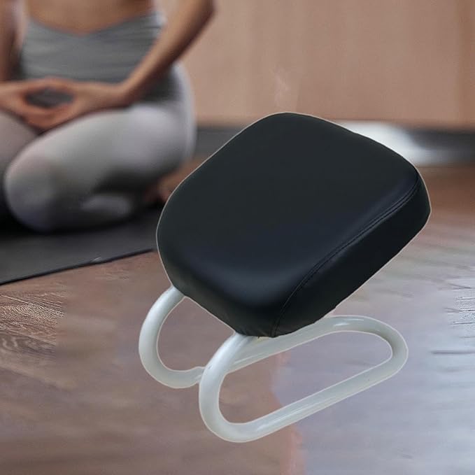 Colaxi Meditation Stool for Adults, Meditation Bench Kneeling Stool, Ergonomic Portable Chair with Anti Slip Cover, Adjustable Prayer Bench Seat for Home Studio Praying Yoga, Style D Black