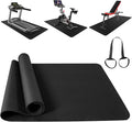 Treadmill Mat,Bike Mat Compatible with Peloton Bike,Elliptical, 6mm Thick, Under Exercise Bike Trainer Pad for Indoor Stationary Spin Bike Gym Equipment Hardwood Floor Carpet Protector