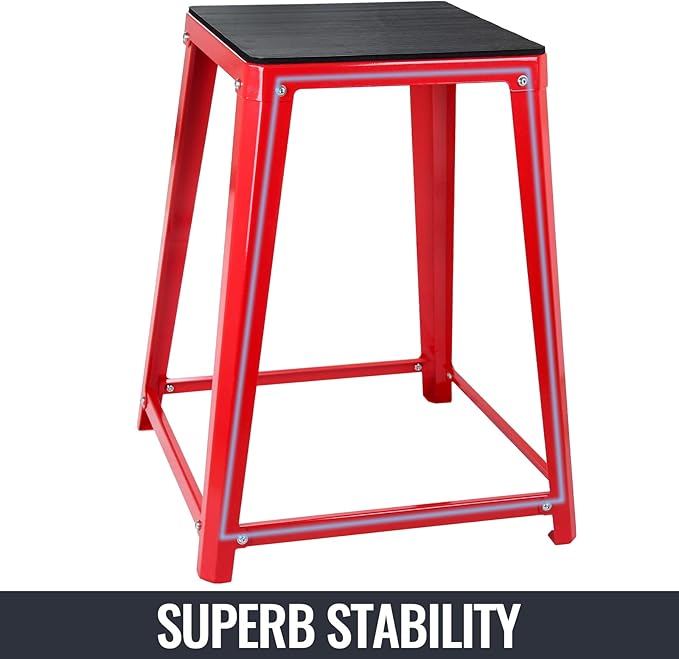 Plyometric Jump Box Set,12/18/24/30 Inch Anti-slip Jump Box Exercise,Red Plyo Box, Fiteness Step Up Box for Workout, Steel Up Box Jumps for Home Gym Training