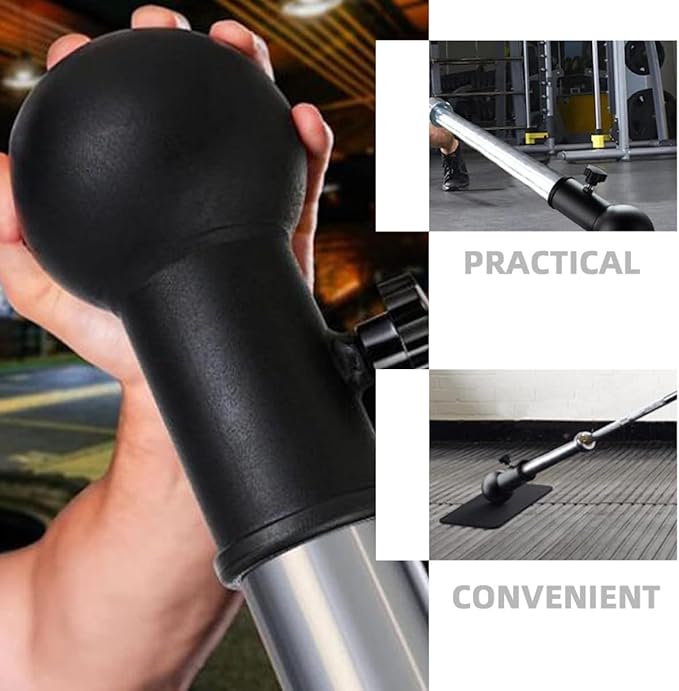 Barbell Attachment Rotating Sleeve Stand for Strength Training, Iron Material Black, Gym Equipment Part for Deadlift Row Abdominal Back Muscle Workouts