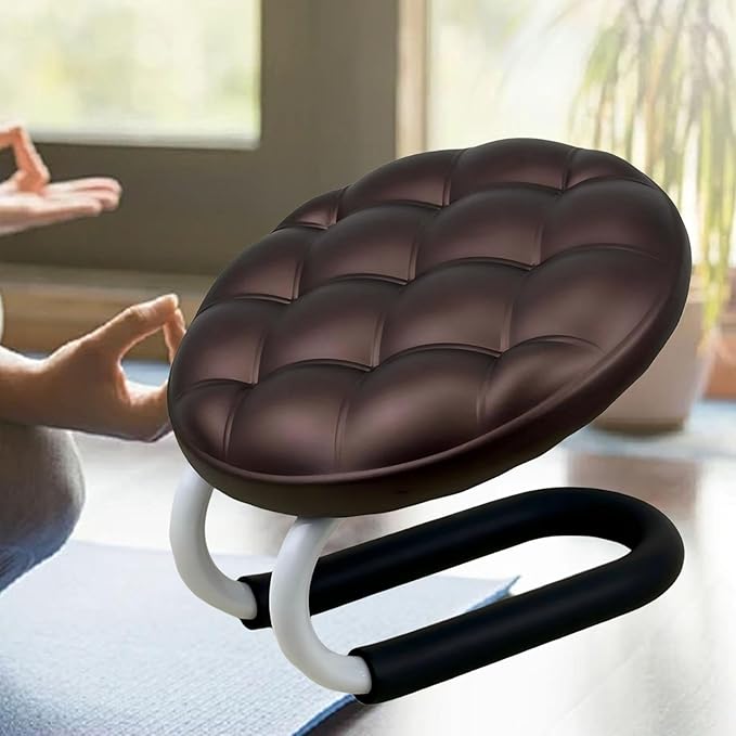 Kneeling Meditation Stool, Seat Ergonomic Chair Comfortable Meditation Bench Prayer Bench for Studio Praying Kneeler Adults, Brown