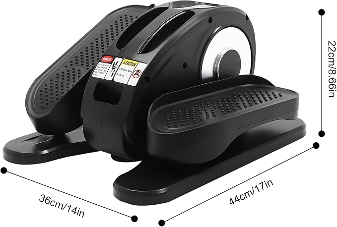 Under Desk Electric Elliptical Machine, 50W Leg Exerciser Pedal Exerciser Home Seated Pedal Exerciser with Remote Control 5-Speed Regulation & LED Screen Overall Load 25 Kg/55.1 Lbs