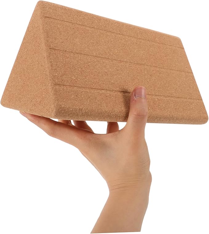 High Density Cork Yoga Block Triangle Shape for Deep Stretching and Durable Eco Friendly Yoga Training Equipment for Dancers and Fitness Enthusiasts