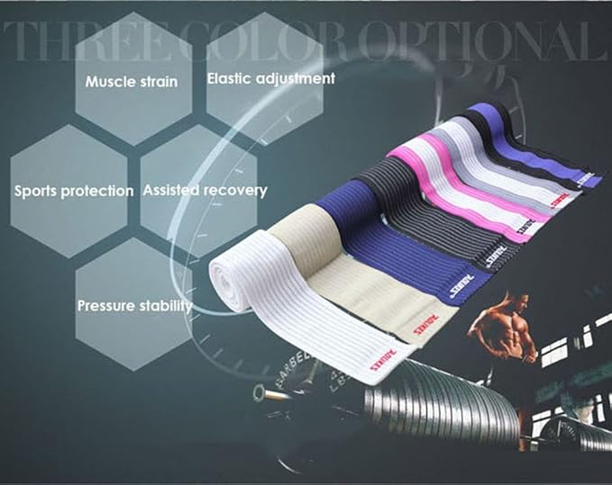 (1 Pair Elastic Breathable Knee Brace Compression Bandage Wraps Pain Relief Straps Support Wraps Sleeve for Men Women Cross Training WODs,Gym Workout,Fitness & Powerlifting (Beige)