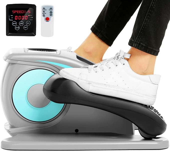 Ancheer Under Desk Elliptical,Ellipse Leg Exerciser for Seniors Fully Assembled, Electric Seated Pedal Elliptical Exerciser with Remote &12 Resistance Adjustable Speed