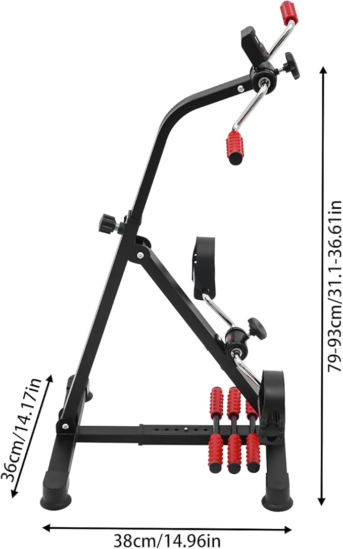 Portable Pedal Exerciser Bike, Adjustable Resistance, LCD Screen, Home Workout Equipment for Arms & Legs, Rehabilitation & Fitness