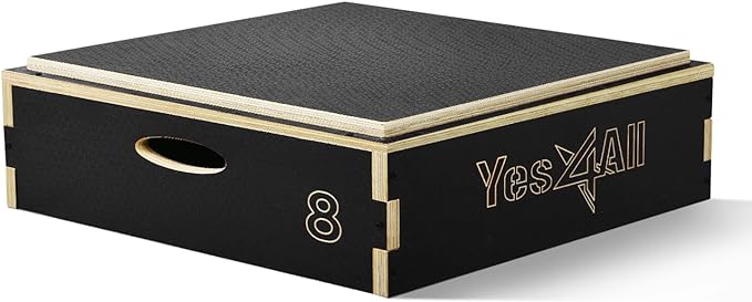 Yes4All 3 in 1 Wooden Plyo Box, Plyometric Box Platform for Jump Training, Jump Boxes for Home Gym Exercise and Outdoor Workout