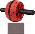 Ab Roller Wheel with Knee Pad, Silent Fitness Workout Equipment for Core Strength Training, Red Abdominal Muscle Trainer Exercise Roller Wheel for Home Gym