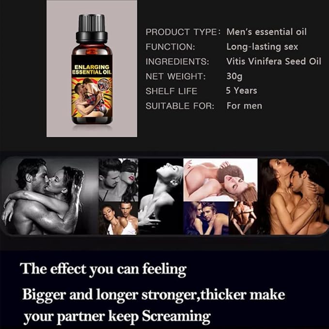 Men Massage Oil for Sex -Sexual Enhancement Erection Cream Penisgrowth Oil Longer Thicker Penis Energy Massage Essential Oil Men Energy for Care Delay Performance Boost Strength (Jasmine)
