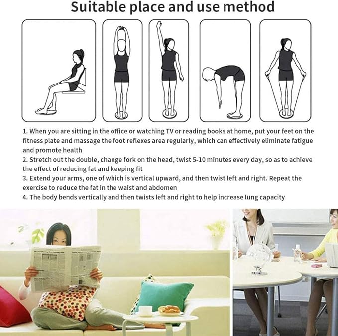 Twist Board for Exercise,Waist Whisper 9.6 Inch Large Non-slip Safety Wobble Board Waist Twisting Disc for Women Men Slimming and Strengthening Abdominal & Stomach Exercise Equipment At Home