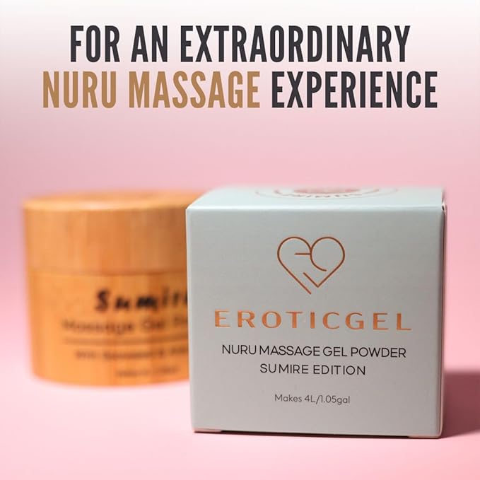 Japanese Nuru Massage Gel Powder 40g | Formulated with Natural Aloe Vera & Seaweed | Made in Japan | Paraben & Glycerine Free | Fragrance-Free | Makes 1.05 gal/ 4L | Vegan | Sumire