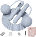 YOTTOY Skipping Ropes for Adults -Cordless Counter Jump Rope with Large Cordless Ball-Weighted Jump Rope for Women with LCD Display