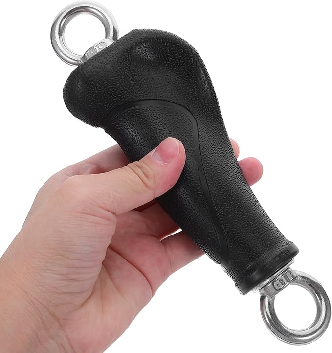 2pcs Gym Cable Handles Fitness Equipment Grip Attachment for Pull and Resistance Bands, Ergonomic Double Ring Compact Grip for Strength Training and Home Workout