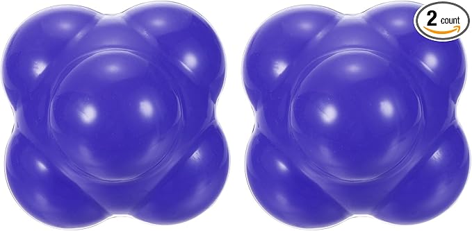 2 Pack Bounce Reaction Balls - Coordination Training Ball, Wear-Resistant Silicone, Apply to Tennis/Softball/Badminton Training (57 x 57mm, Blue)