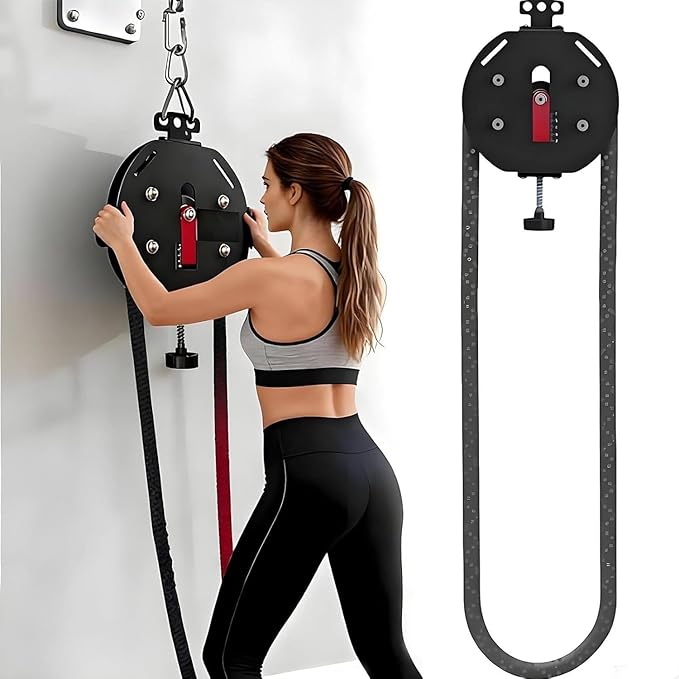 Endless Rope Trainer, Portable Cable Pulley System, Adjustable Tricep Rope Attachment with 330lb Load Capacity, 30kg Max Resistance for Full Body Workout & Strength Training