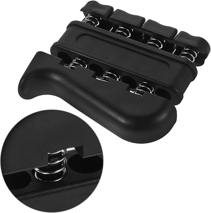 FUOYLOO Finger Strengthener Hand Grip Strengthener Hand Gripper Strength Training Device for Adults, 7lb Resistance, Black, Forearm and Finger Exercise Equipment for Guitarists