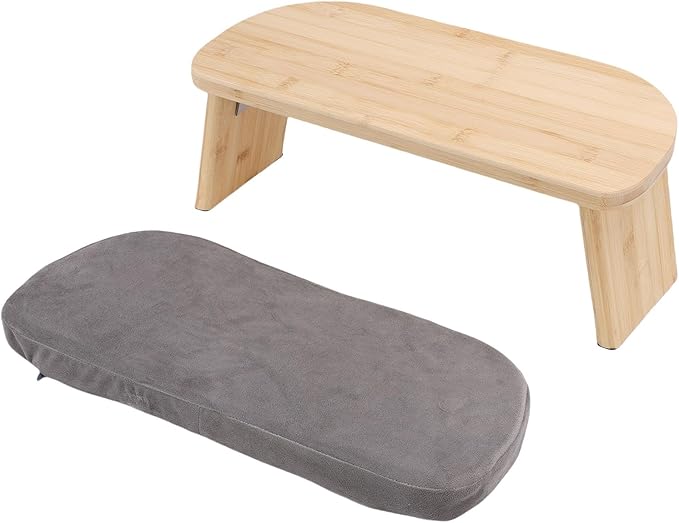 Folding Meditation Bench, Kneeling Stool with Soft Cotton Cushion & Non Slip Pads, Ideal for Zen Meditation, Relaxation & Home Yoga