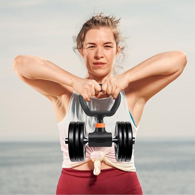 Portable Kettlebell Handle, Dumbbell Grip Handle for Weights, Adjustable Workout Equipment Attachment, Steel Material Exercise with Anti Slip, Fitness Accessory for Home Gym Weight Lifting